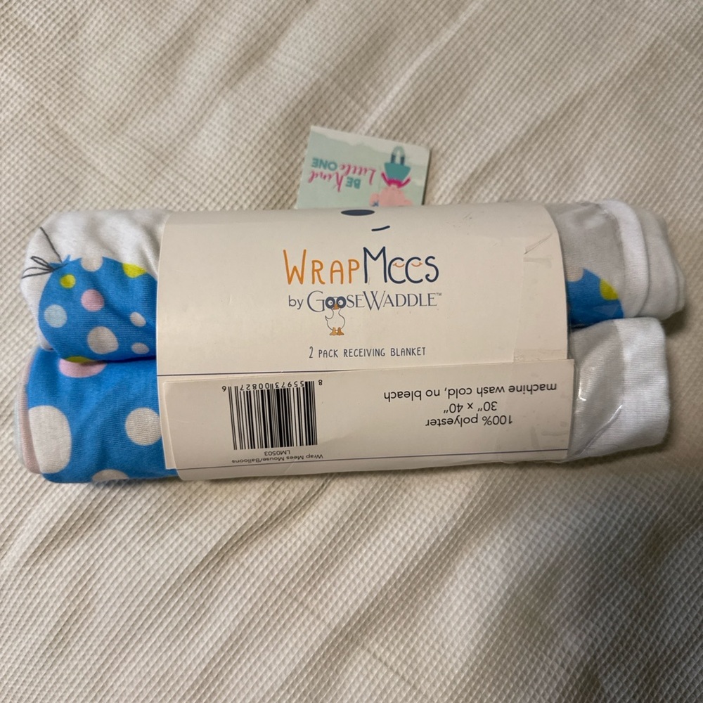 Wrap Mees by GooseWaddle 2-Pack Receiving Blankets Polka Dot NWOT